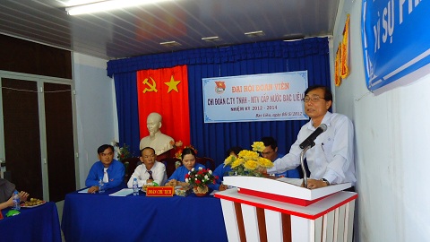 Ông Lê Văn Sơn - TGĐ Cty phát biểu tổng kết Đại hội